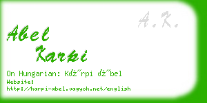 abel karpi business card